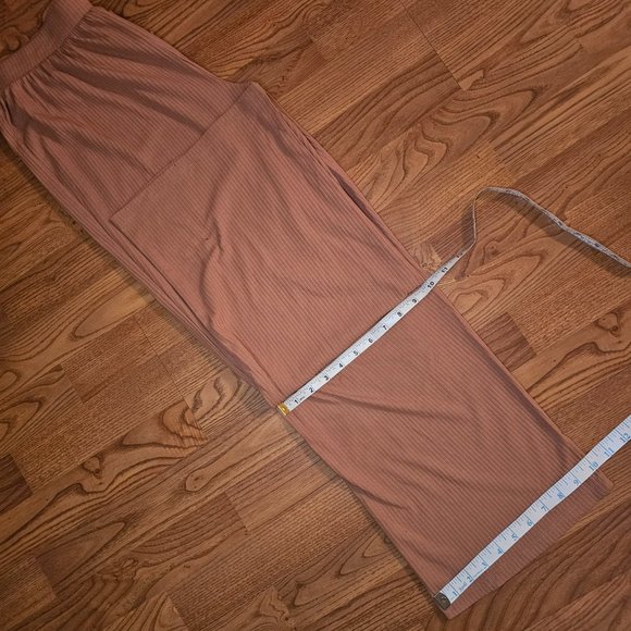 NWT! Open Edit by Nordstrom Ribbed Knit Organic Cotton Wide Leg Casual Pants, M - Picture 5 of 9
